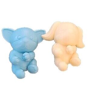 Raising‎ Canes Chicken mini Puppy Dog lot Yellow & Blue plastic kids toys